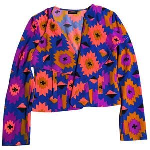 MITTOSHOP vibrant aztec waterfall jacket S
